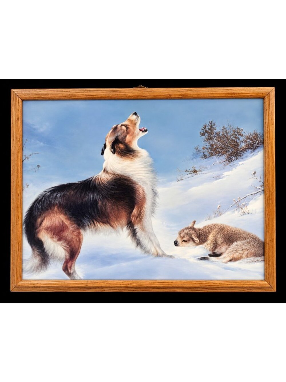 Found The Shepherd's Call By Walter Hunt Antique Lithograph Print 27 X 24 Framed